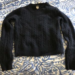 J. crew wool cable sweater Navy Blue